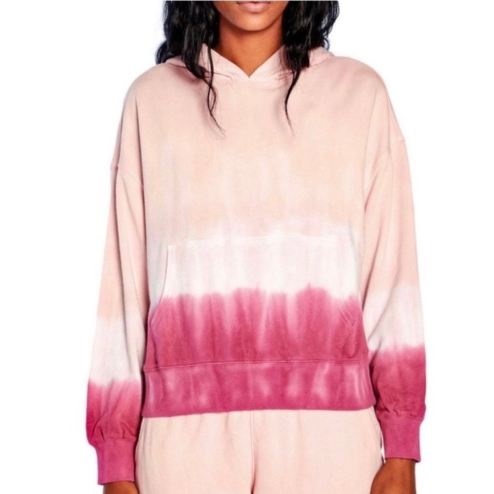 NWT Wild Fox Ladies Pink & White Tie Dye Olivia Hoodie- Size Medium
